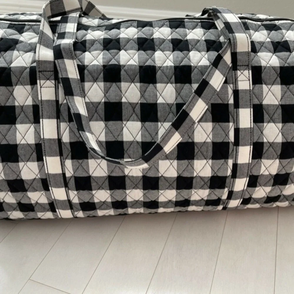 NWT vera bradley large duffel pearl buffalo check - Picture 6 of 9